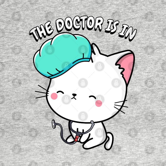 Cute White Cat is a doctor by Pet Station